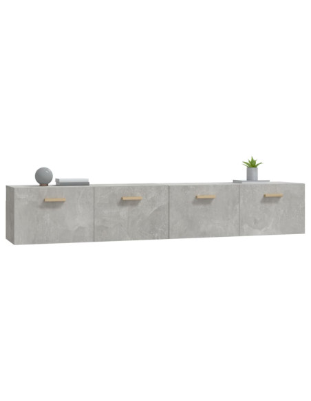Mobili Parete 2 pz Grigio Cemento 100x36,5x35 cm in Multistrato