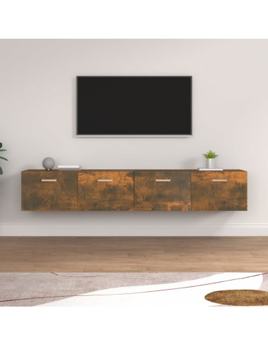 Mobili Parete 2 pz Rovere Fumo 100x36,5x35 cm Legno Multistrato