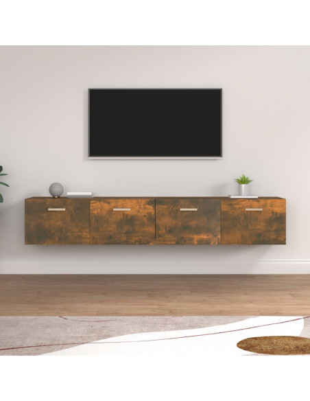 Mobili Parete 2 pz Rovere Fumo 100x36,5x35 cm Legno Multistrato