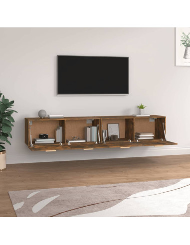 Mobili Parete 2 pz Rovere Fumo 100x36,5x35 cm Legno Multistrato