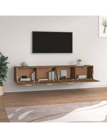 Mobili Parete 2 pz Rovere Fumo 100x36,5x35 cm Legno Multistrato