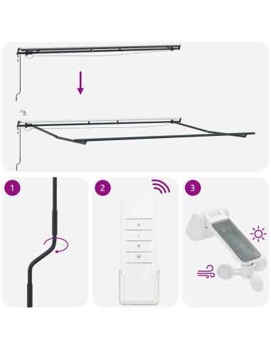 Tenda da Sole Retrattile Automatica con LED Marrone 400x300 cm