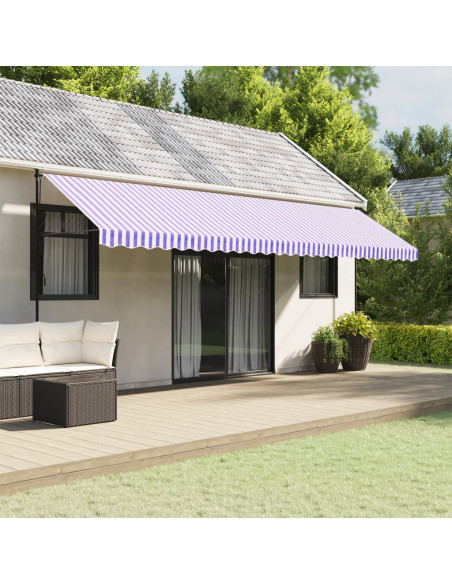 Tessuto Ricambio per Mantovana da Tenda Righe Blu e Bianche 6m