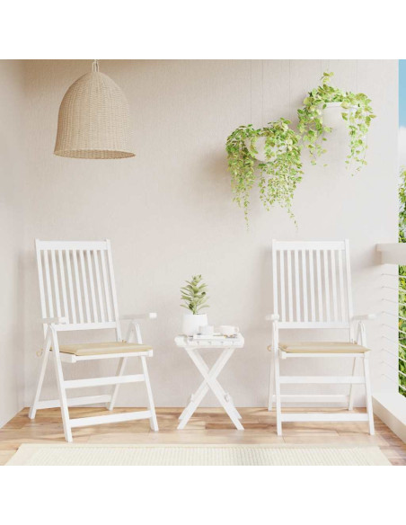 Cuscini per Sedia 2 pz Beige 40x40x4 cm in Tessuto Oxford