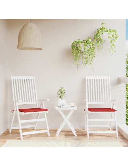 Cuscini per Sedia 2 pz Rossi 40x40x4 cm in Tessuto Oxford