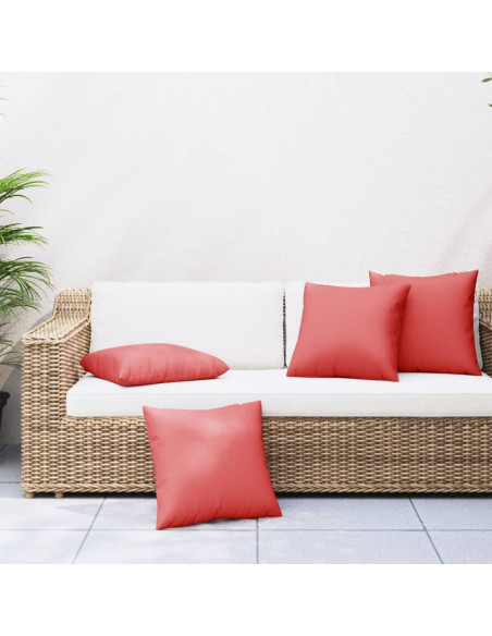 Cuscini per Divano 4 pz Rossi 40x40 cm in Tessuto
