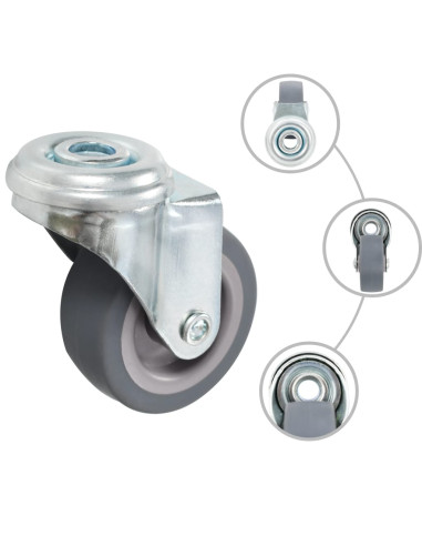 Ruote Girevoli con Foro per Bullone 12 pz 50 mm