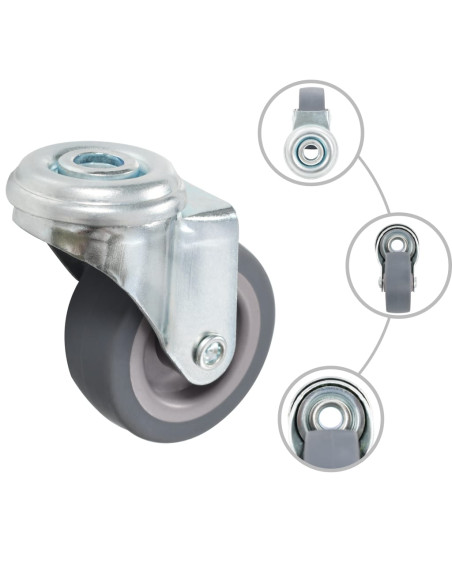 Ruote Girevoli con Foro per Bullone 16 pz 50 mm