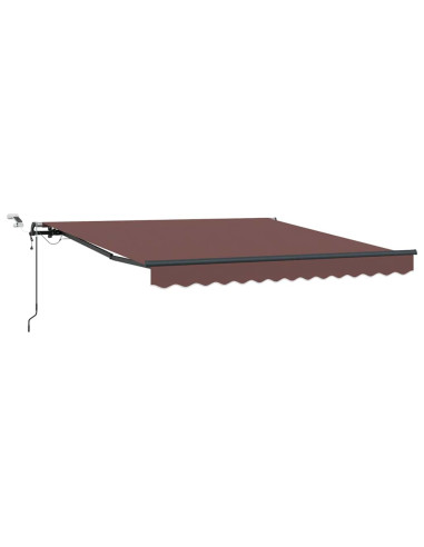 Tenda da Sole Retrattile Automatica con LED Marrone 300x250 cm