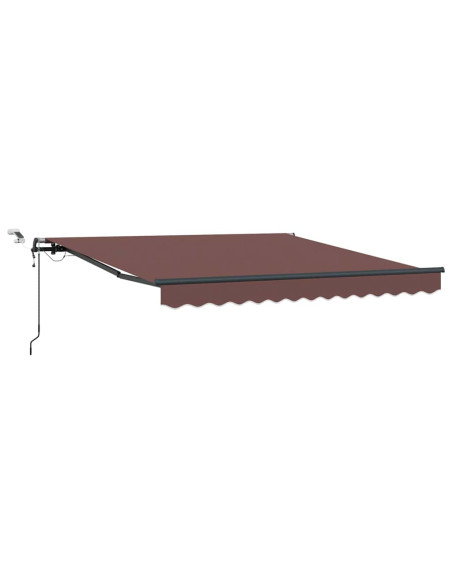 Tenda da Sole Retrattile Automatica con LED Marrone 300x250 cm
