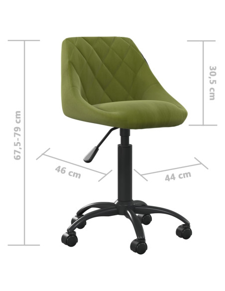 Sedia da Ufficio Verde Chiaro in Velluto