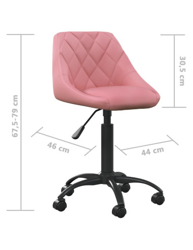 Sedia da Ufficio Rosa in Velluto