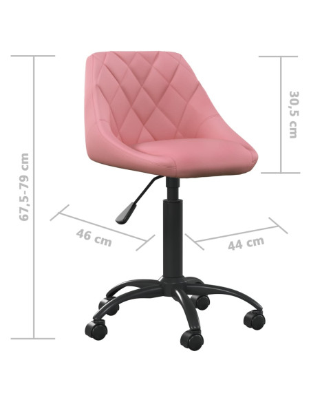 Sedia da Ufficio Rosa in Velluto