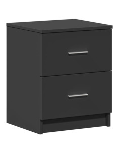 Comodino con 2 Cassetti Nero 40x36x50 cm 2