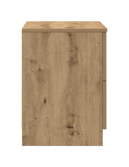 Comodino con 2 Cassetti Rovere Artigianale 40x36x50 cm