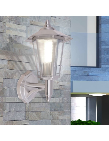 Lampada da parete per esterno in acciaio inox