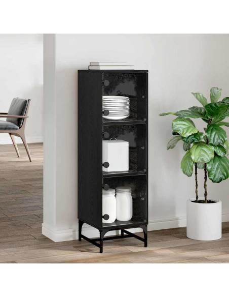 Credenza Rovere Nero 35 x 37 x 117 cm