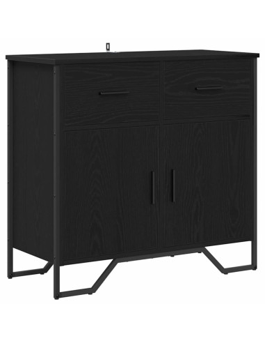 Credenza con cassetto Rovere Nero 79,5 x 35,5 x 74,5 cm