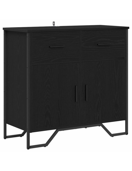 Credenza con cassetto Rovere Nero 79,5 x 35,5 x 74,5 cm