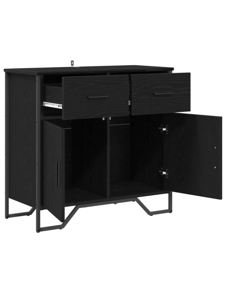 Credenza con cassetto Rovere Nero 79,5 x 35,5 x 74,5 cm