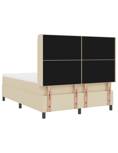 Letto a Sorgente LED con materasso Crema 160 x 200 cm Tessuto