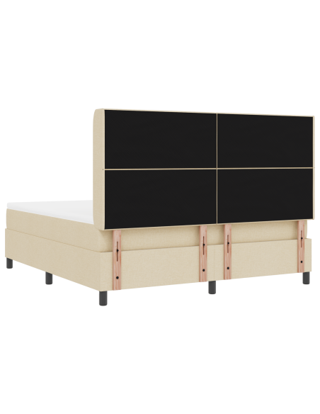 Letto a Sorgente LED con materasso Crema 180 x 200 cm Tessuto