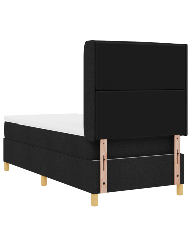 Letto a molle con materasso Nero 90 x 200 cm Tessuto