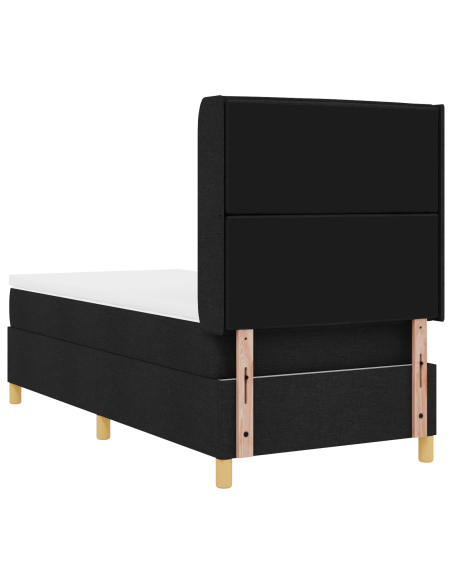 Letto a molle con materasso Nero 90 x 200 cm Tessuto