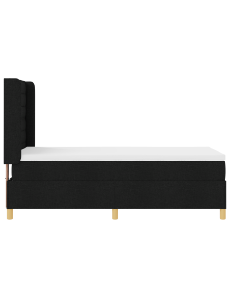 Letto a molle con materasso Nero 90 x 200 cm Tessuto