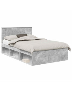 Struttura del letto con testiera Grigio Concretè 135 x 190 cm 2
