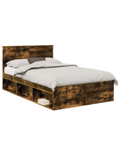 Struttura del letto Rovere fumé 135 x 190 cm Legno multistrato 2