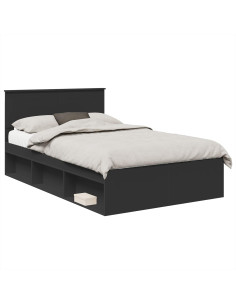 Struttura del letto Nero 120 x 190 cm Legno multistrato 2