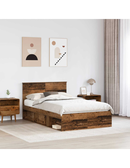 Struttura del letto con testiera Legno vecchio 120 x 190 cm