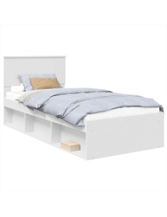 Struttura del letto Bianco 100 x 200 cm Legno multistrato 2