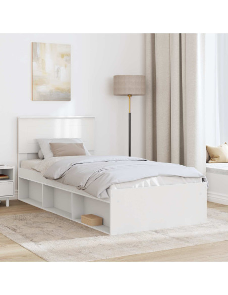 Struttura del letto Bianco 100 x 200 cm Legno multistrato