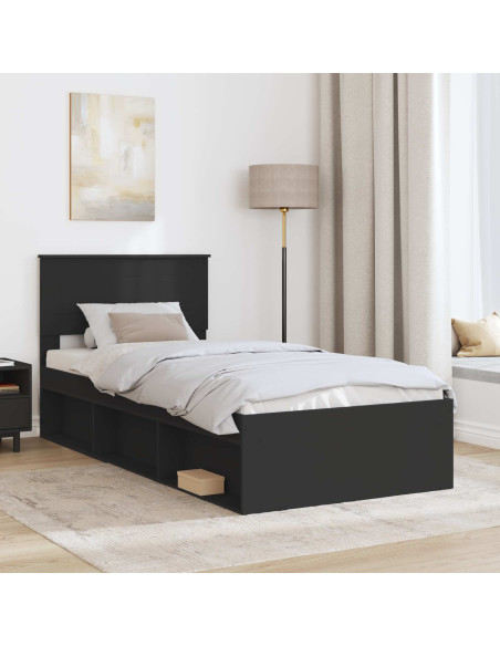 Struttura del letto Nero 100 x 200 cm Legno multistrato