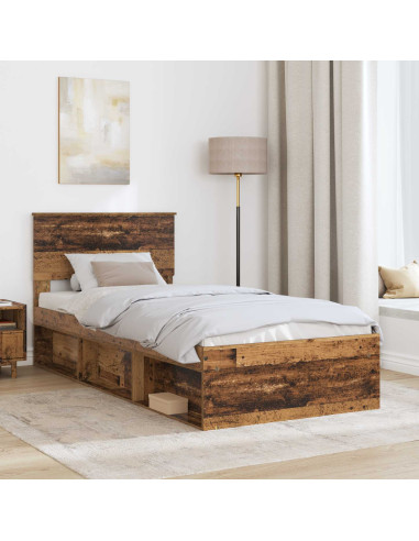 Struttura del letto con testiera Legno vecchio 100 x 200 cm