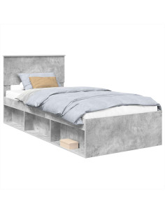 Struttura del letto con testiera Grigio Concretè 90 x 190 cm 2