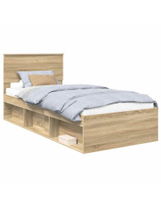 Struttura del letto Rovere Sonoma 90 x 200 cm Legno multistrato 2