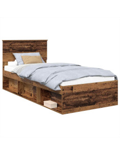 Struttura del letto Legno vecchio 90 x 200 cm Legno multistrato 2