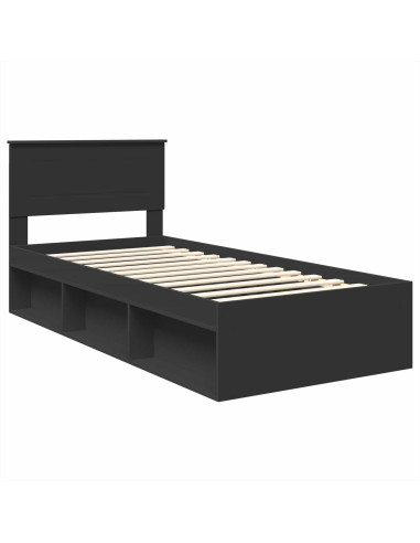 Struttura del letto Nero 75 x 190 cm Legno multistrato