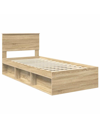 Struttura del letto Rovere Sonoma 75 x 190 cm Legno multistrato