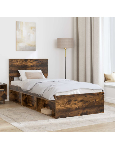 Struttura del letto Rovere fumé 75 x 190 cm Legno multistrato