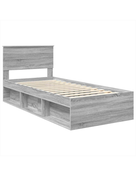 Struttura del letto Grigio Sonoma 75 x 190 cm Legno multistrato
