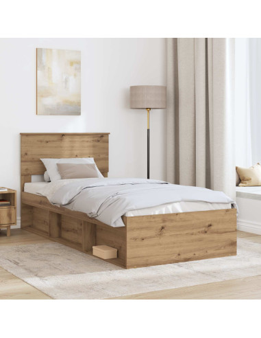 Struttura del letto con testiera Rovere Artigianale 75 x 190 cm