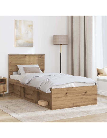 Struttura del letto con testiera Rovere Artigianale 75 x 190 cm