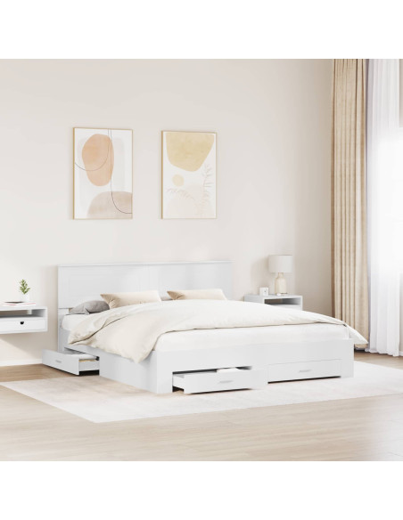 Struttura del letto Bianco 200 x 200 cm Legno multistrato
