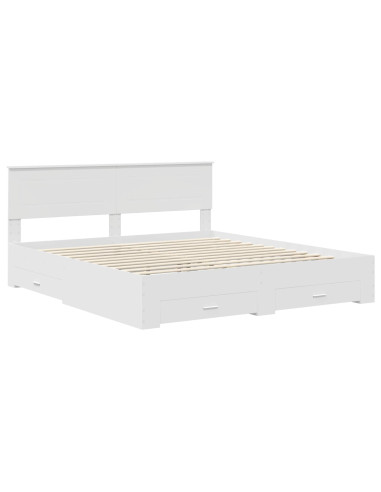 Struttura del letto Bianco 200 x 200 cm Legno multistrato
