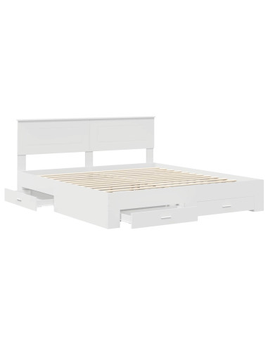 Struttura del letto Bianco 200 x 200 cm Legno multistrato