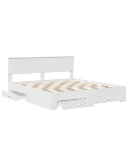 Struttura del letto Bianco 200 x 200 cm Legno multistrato